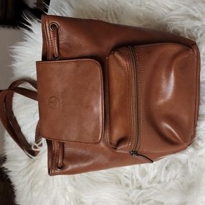 Mercedes Benz Brown faux leather Backpack